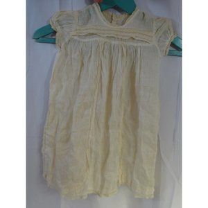 Antique VICTORIAN Baby Linen GOWN precious Eyelet Shell buttons‎ Hand made Lace